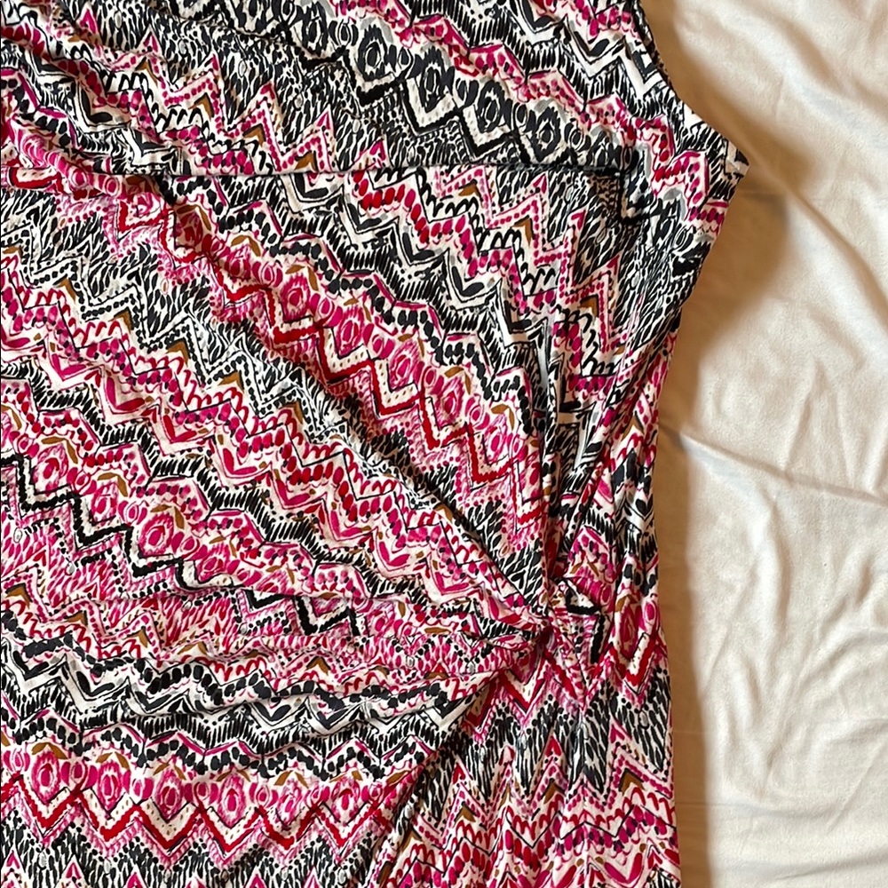 NIC+ZOE Pink and Blue Asymmetrical Sheath Dress - Picture 3 of 5